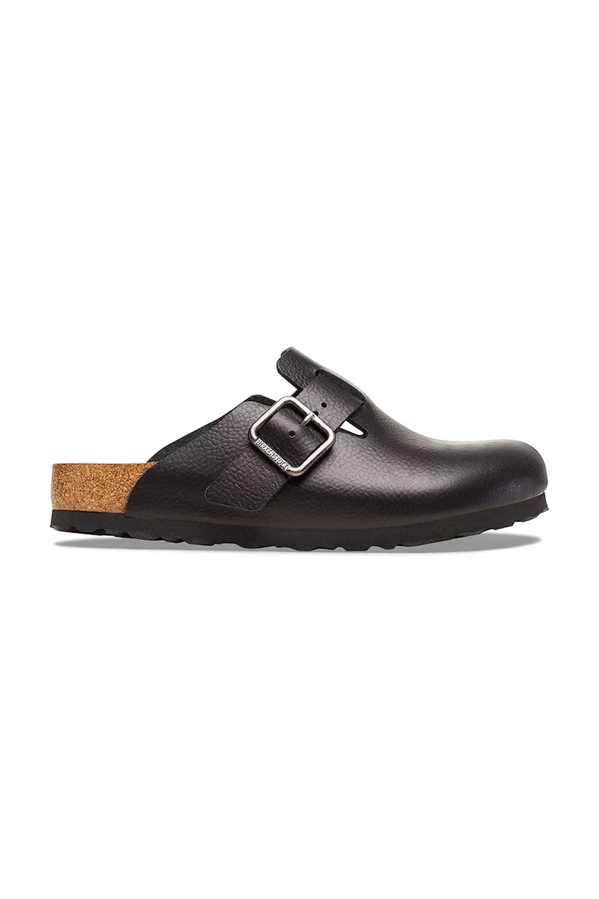Birkenstock klapki skórzane Boston Vintage Wood Wire Buckle