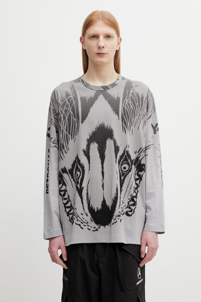 Y-3 x F1 WOLF LS TEE longsleeve męski bawełniany