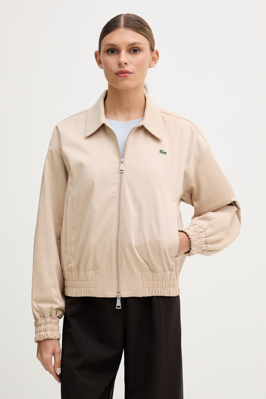 Lacoste krótka kurtka męska bawełniana z elastanem