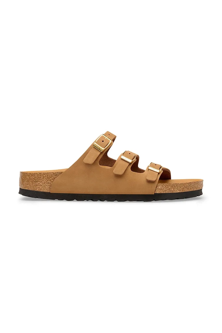 Birkenstock Florida klapki na płaskim obcasie damskie nubukowe