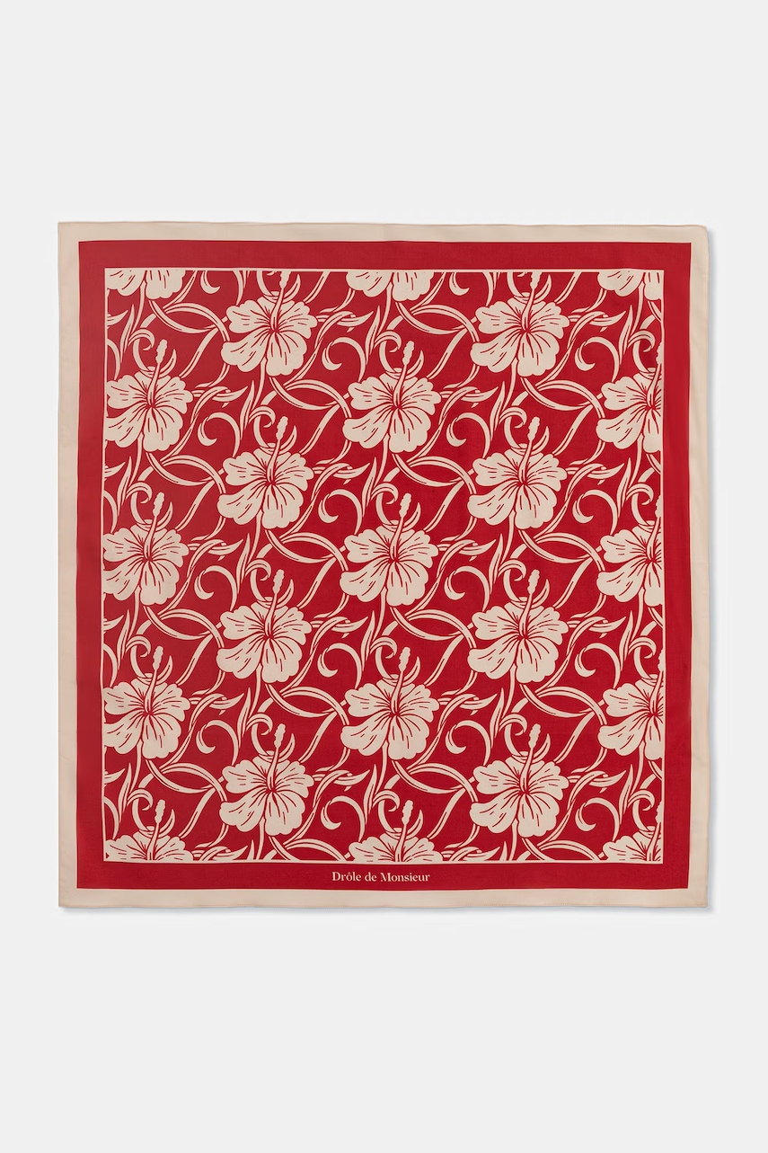 Drôle de Monsieur Monogramme Hibiscus apaszka bawełniana damska