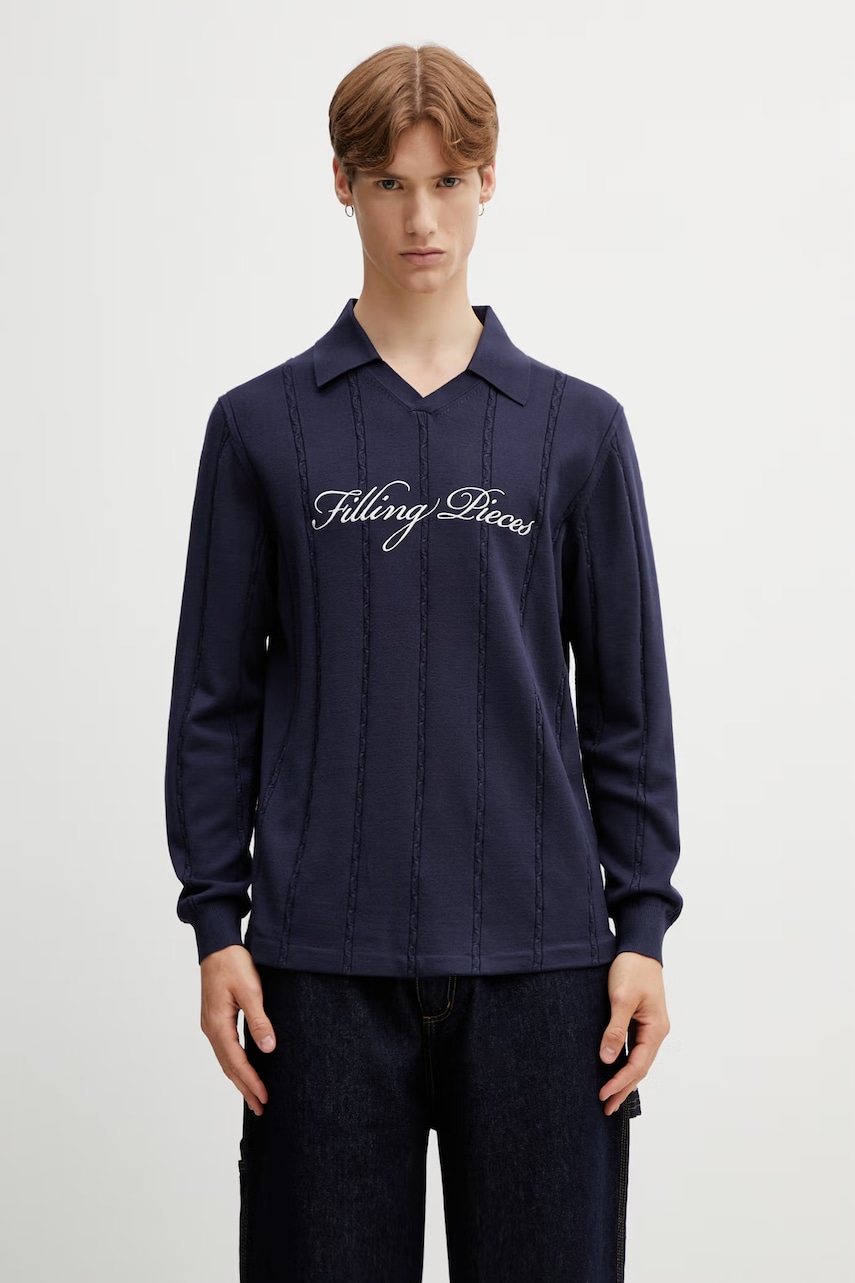 Filling Pieces Football Jersey sweter męski z wiskozą