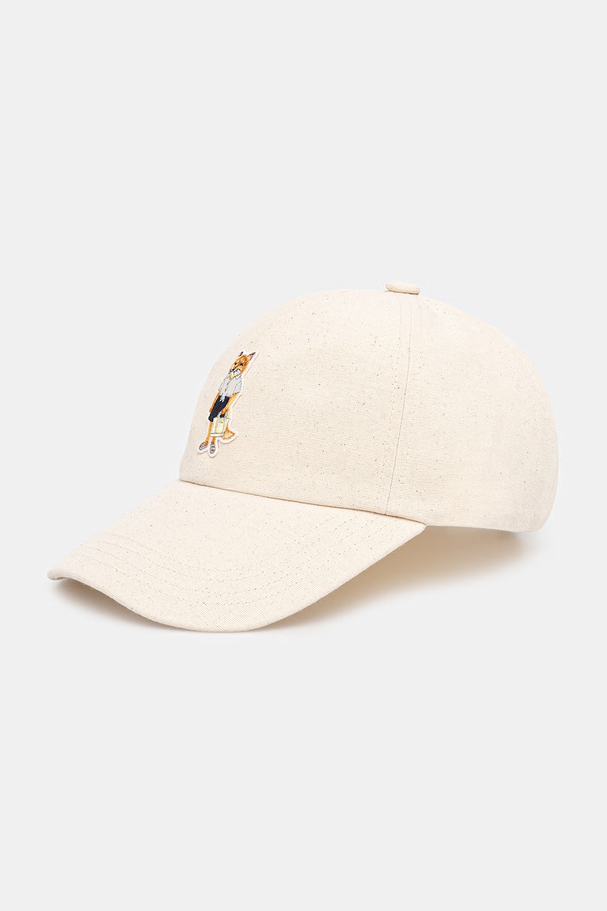 Maison Kitsuné Dressed Fox czapka z daszkiem bawełniana