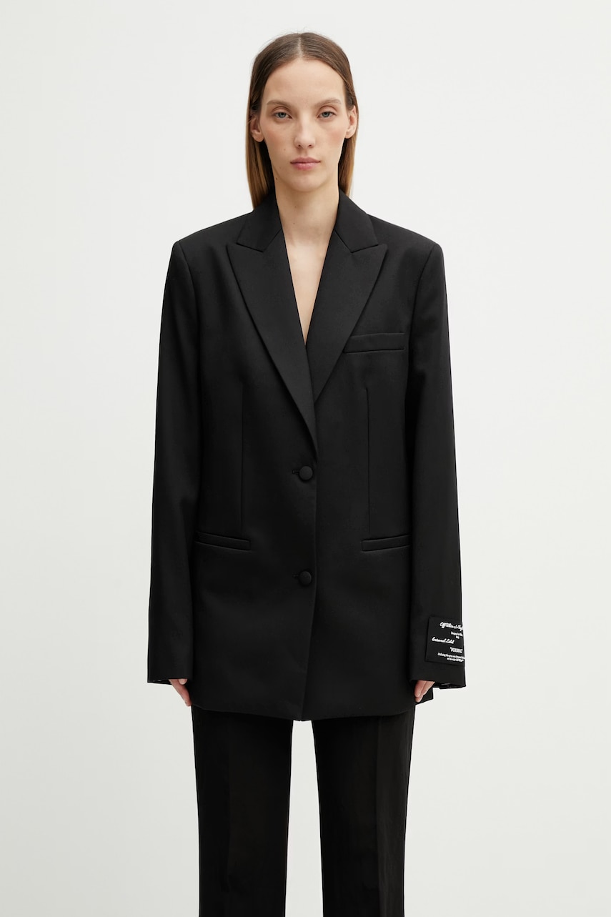 Off-White Tomboy Label marynarka jednorzędowa wełniana damska
