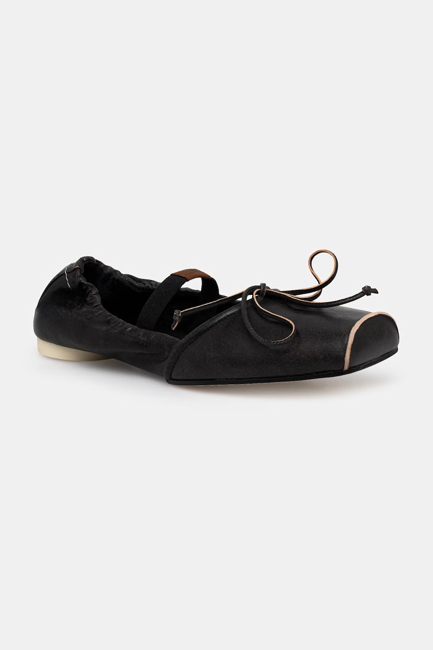 MM6 Maison Margiela baleriny skórzane