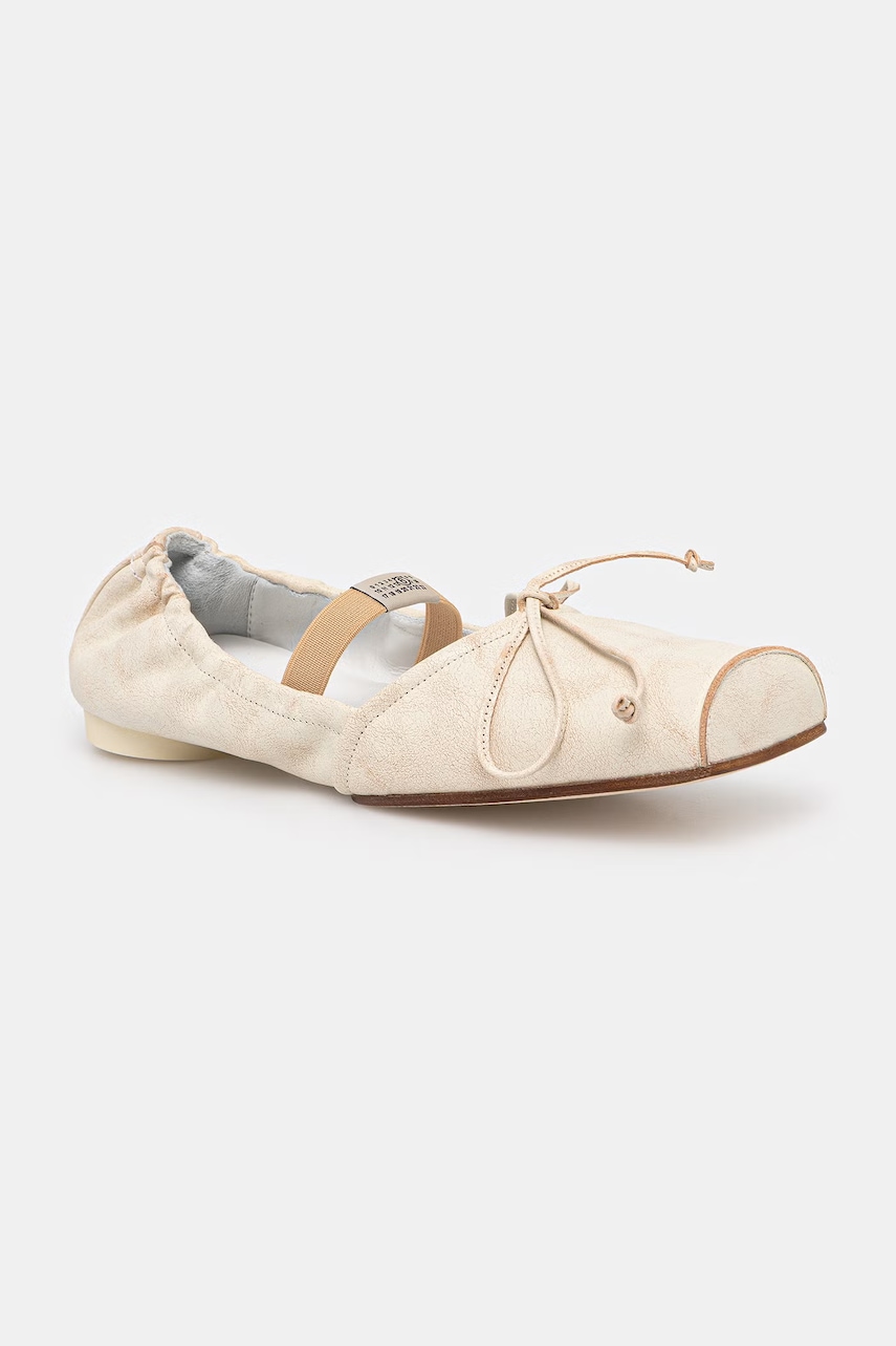 MM6 Maison Margiela baleriny skórzane