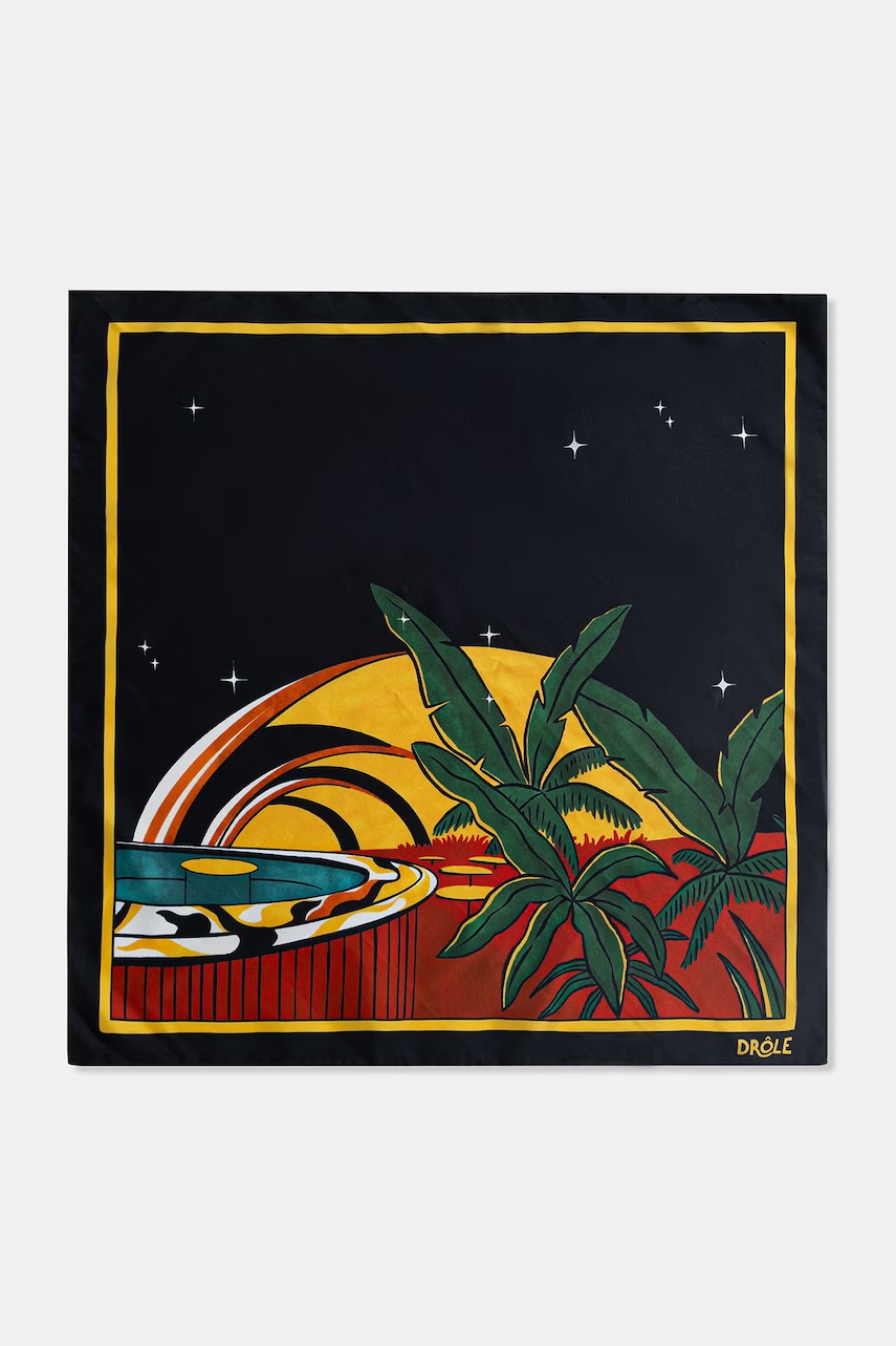 Drôle de Monsieur Foulard Tropicana apaszka jedwabna męska