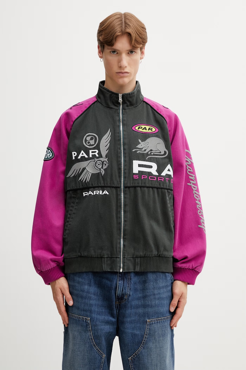 by Parra Owl meets rat kurtka przejściowa bawełniana męska