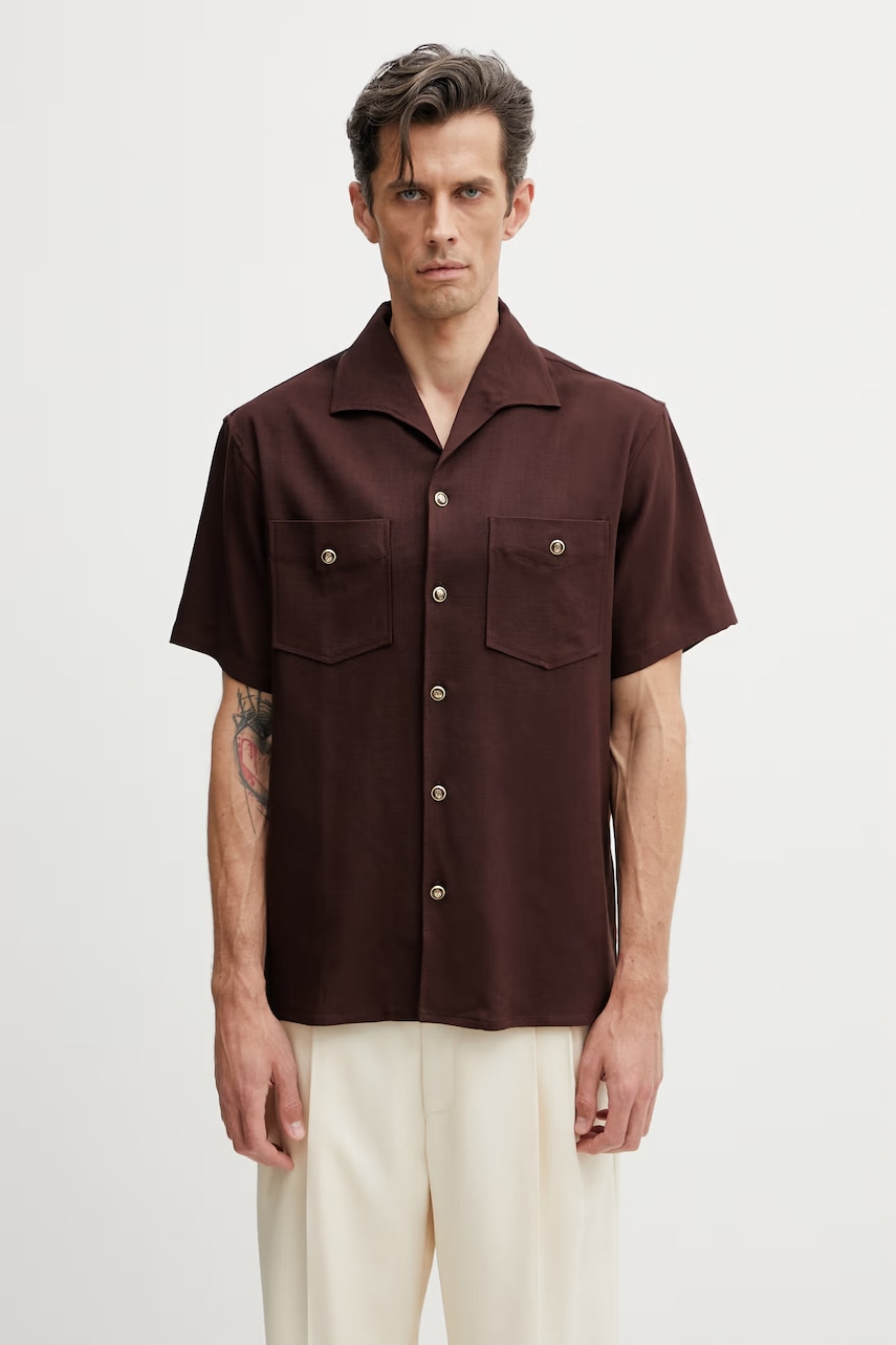 Drôle de Monsieur Chemise a Poches Viscose koszula męska z wiskozą