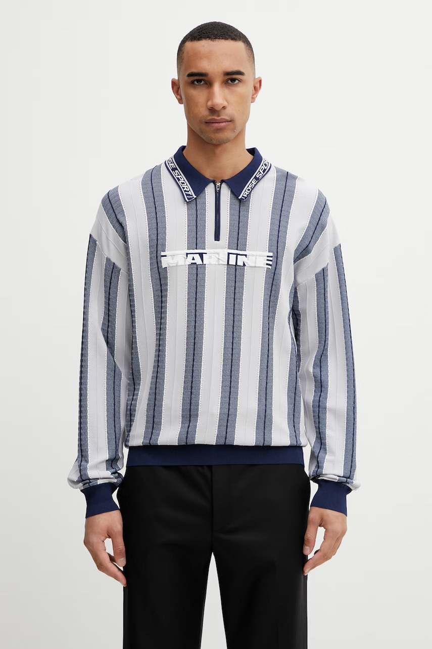 Martine Rose Logo polo męskie z wiskozy