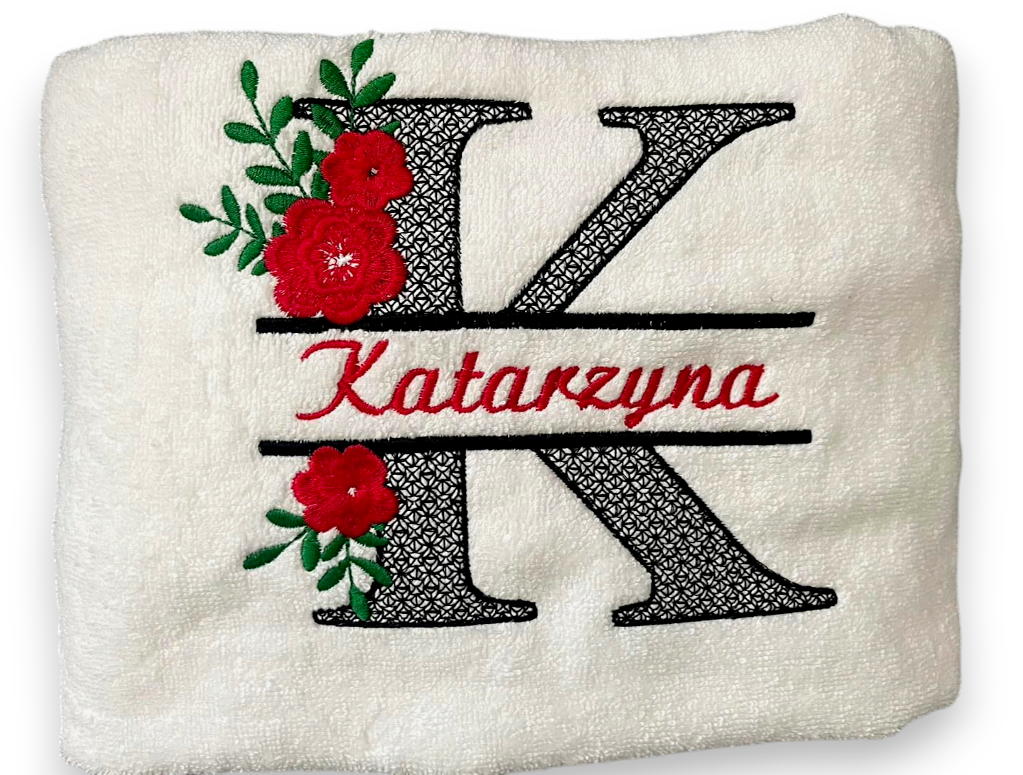 Ręcznik z imieniem monogram kąpielowy 140x70 Duży Miękki 500g/m2 haft