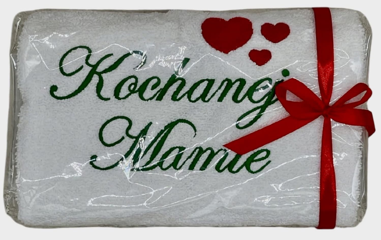 Ręcznik z imieniem prezent dla mamy haft wysoka jakość 500gsm 140x70