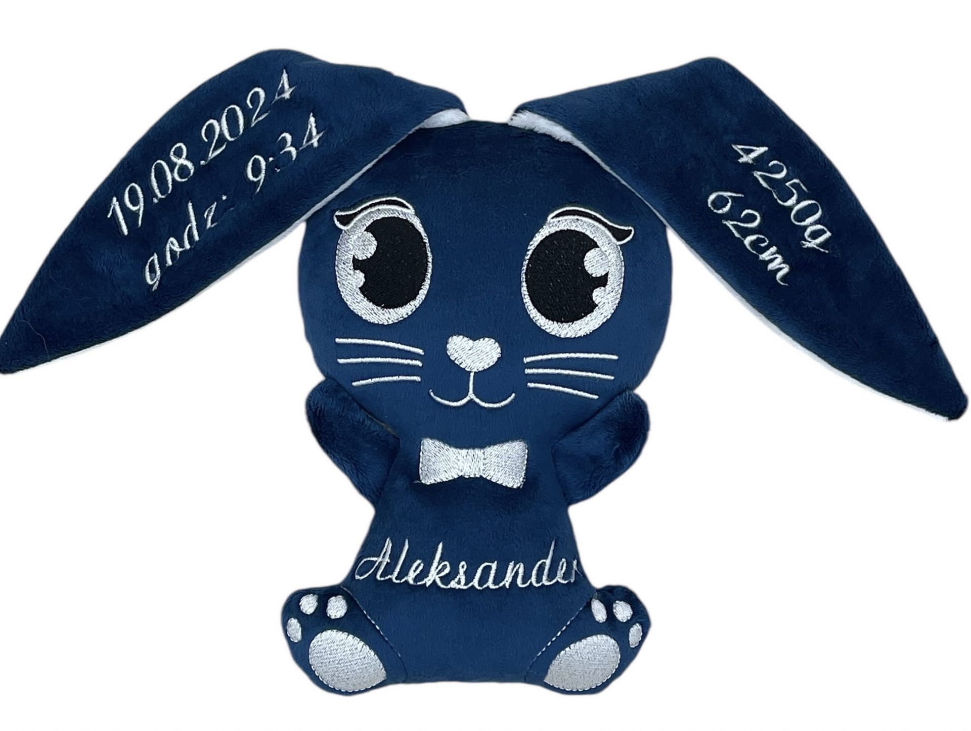 prezent na roczek króliczek z imieniem i metryczka