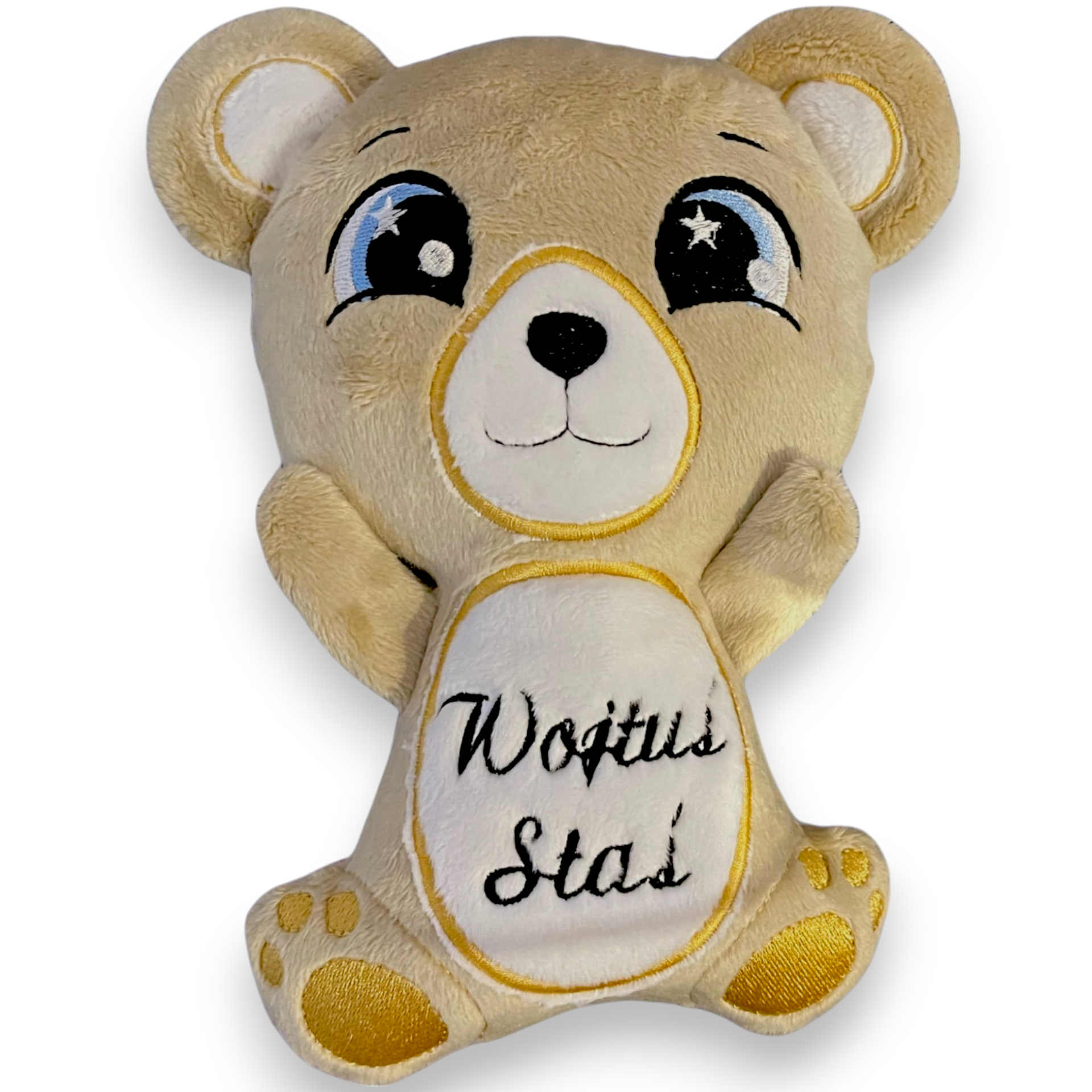 Pluszowy miś z imieniem HAFT Prezent na urodziny, chrzest, baby shower