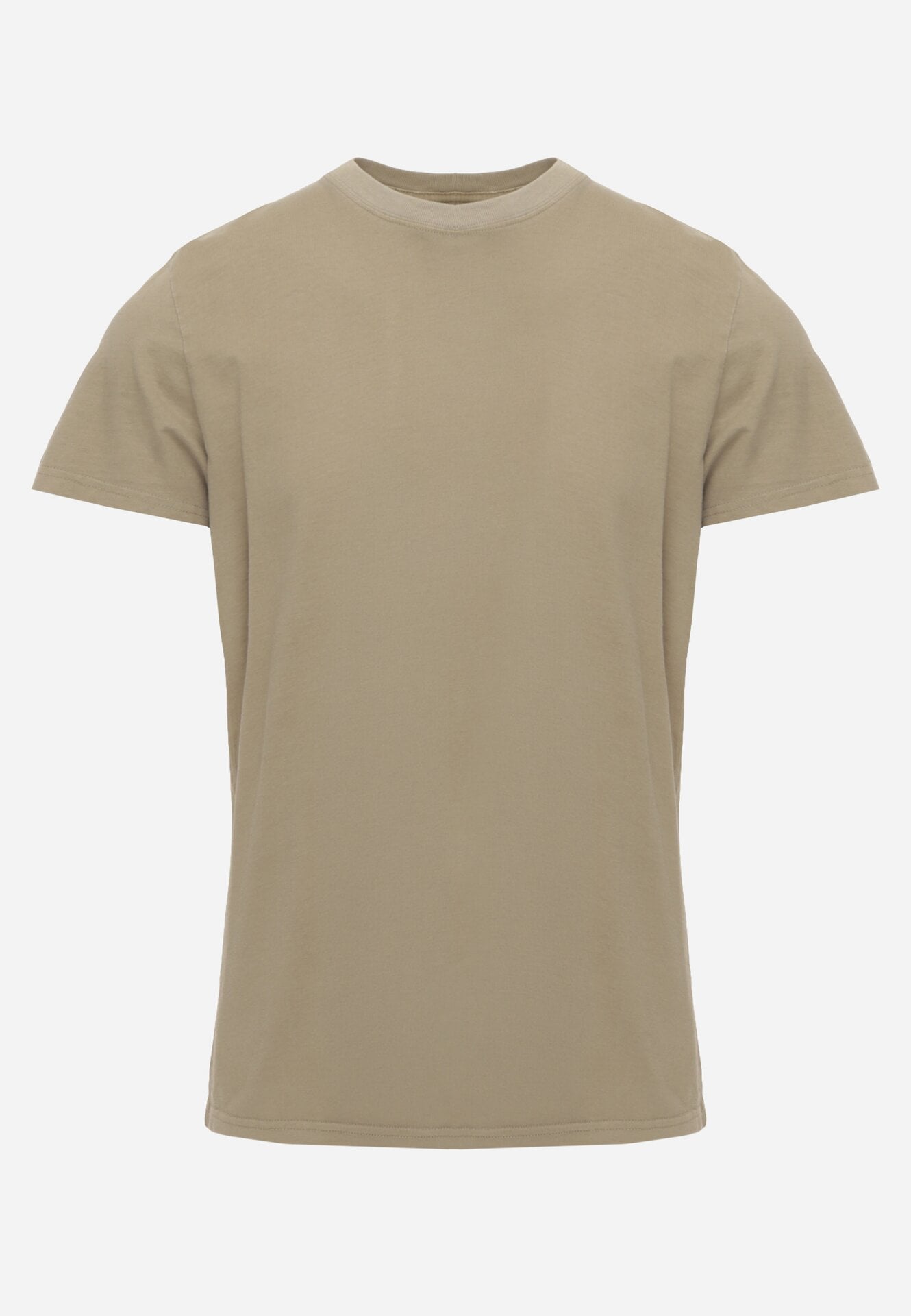 Ciemnozielona Gładka Koszulka T-shirt z Bawełny o Prostym Kroju Sarusa