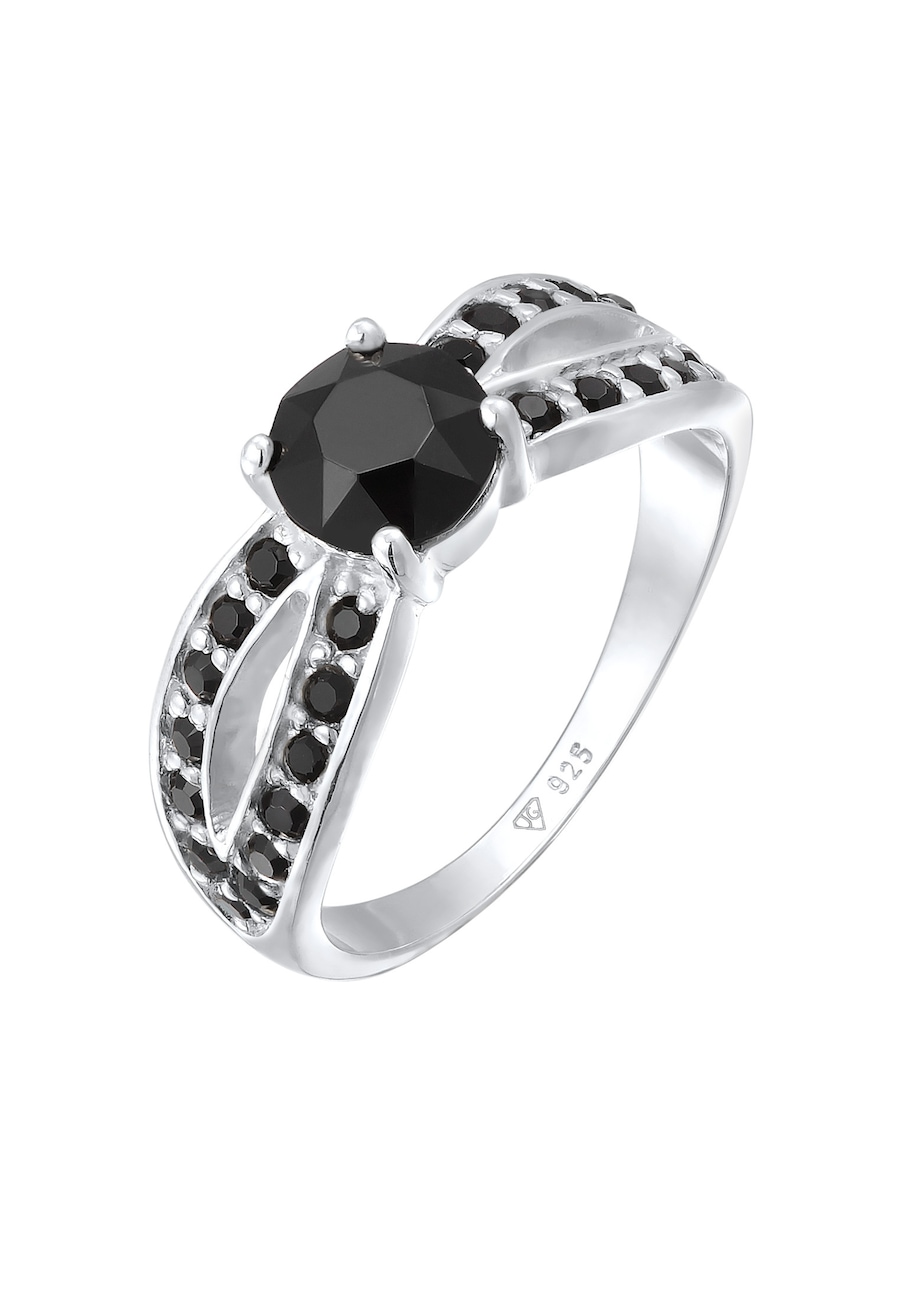 Elli Damski pasjans Glamorous z kryształem ze srebra próby 925 Sterling Silver Pierścionki 1 ct