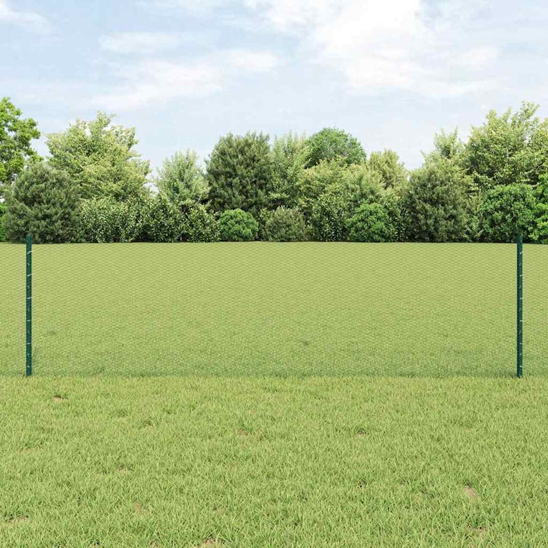 Sześciokątne ogrodzenie z słupkiem 100 x 0,6 m Stal pokryta PVC vidaXL