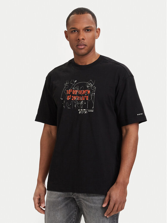 G-Star Raw T-Shirt Coord D29344-C372 Czarny Relaxed Fit