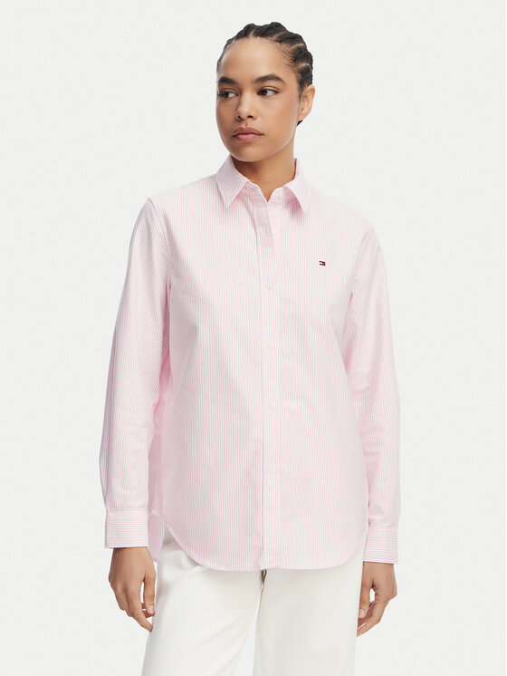 Tommy Hilfiger Koszula Fit Flag Embroidery Oxford WW0WW46111 Różowy Regular Fit