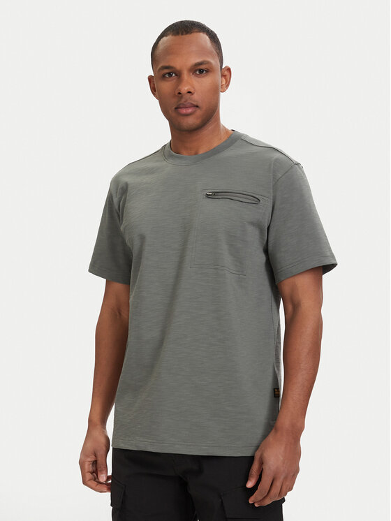 G-Star Raw T-Shirt Distressed D28891-E512 Zielony ciemny Regular Fit