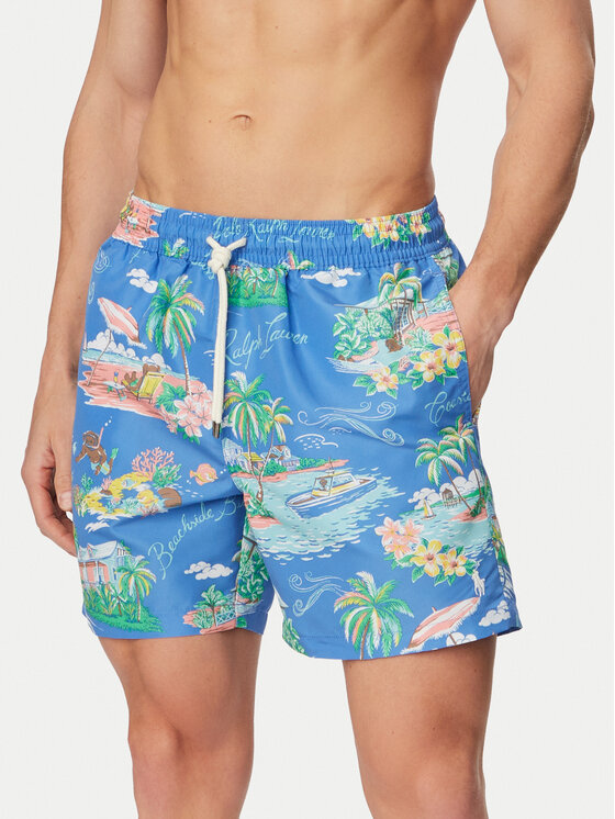 Polo Ralph Lauren Szorty kąpielowe 710B13657001 Niebieski jasny Classic Fit