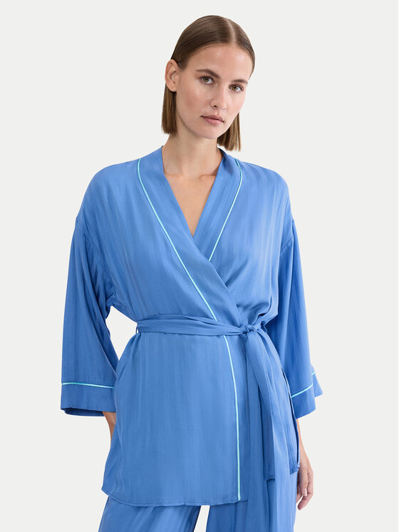 Triumph Szlafrok Amourette Jacquard 10227267 Niebieski