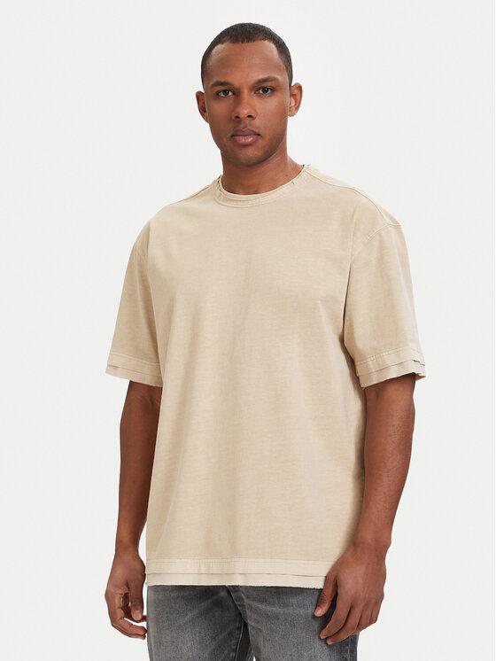 G-Star Raw T-Shirt Washed Distressed D28896-E401 Beżowy Relaxed Fit