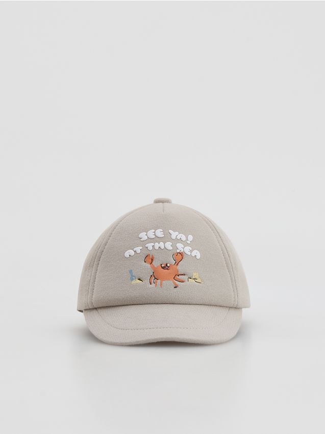 Reserved - Bawełniana czapka z daszkiem - ciemnoszary