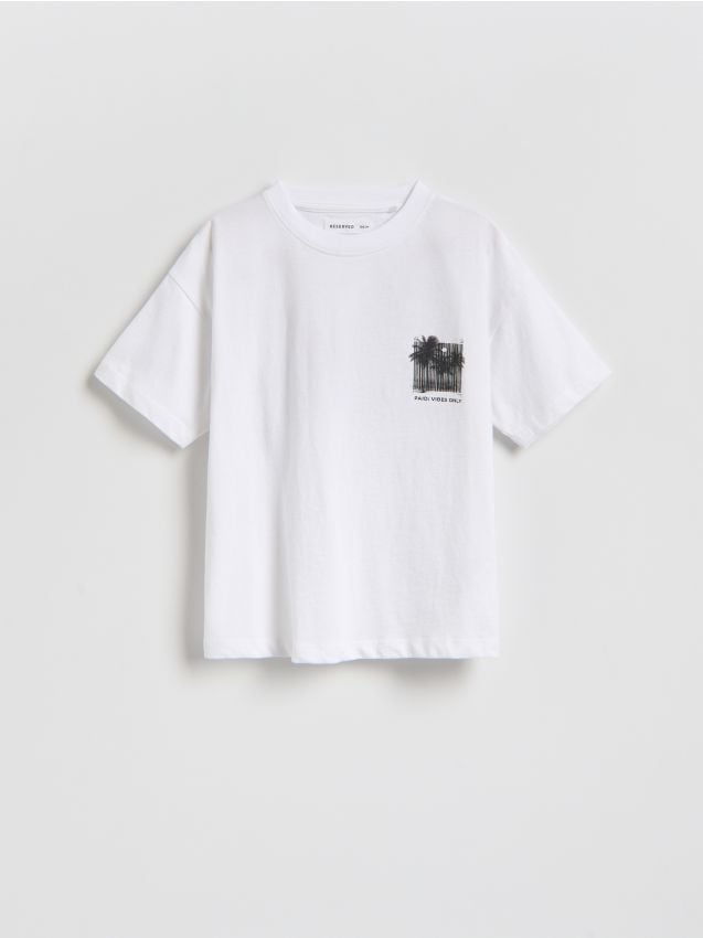 Reserved - T-shirt z nadrukiem - biały