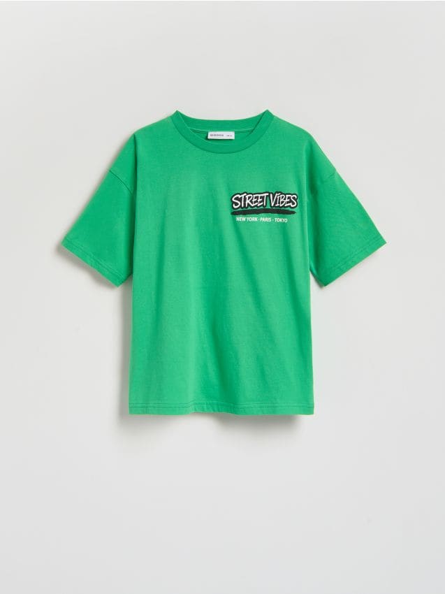 Reserved - T-shirt z nadrukiem - zielony