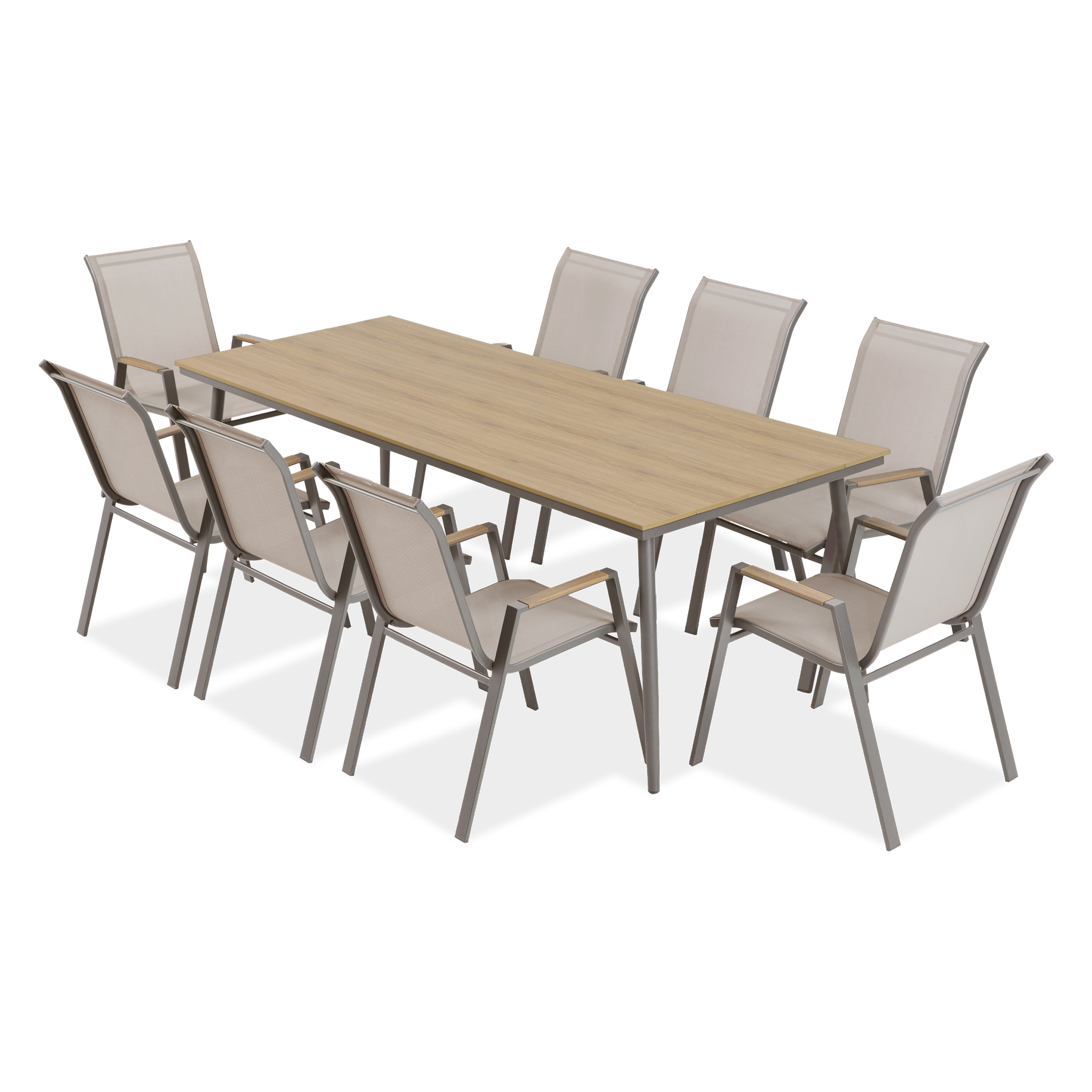 Zestaw mebli jadalnianych na taras NOVA DINING 8+1 Taupe - Bjørkka