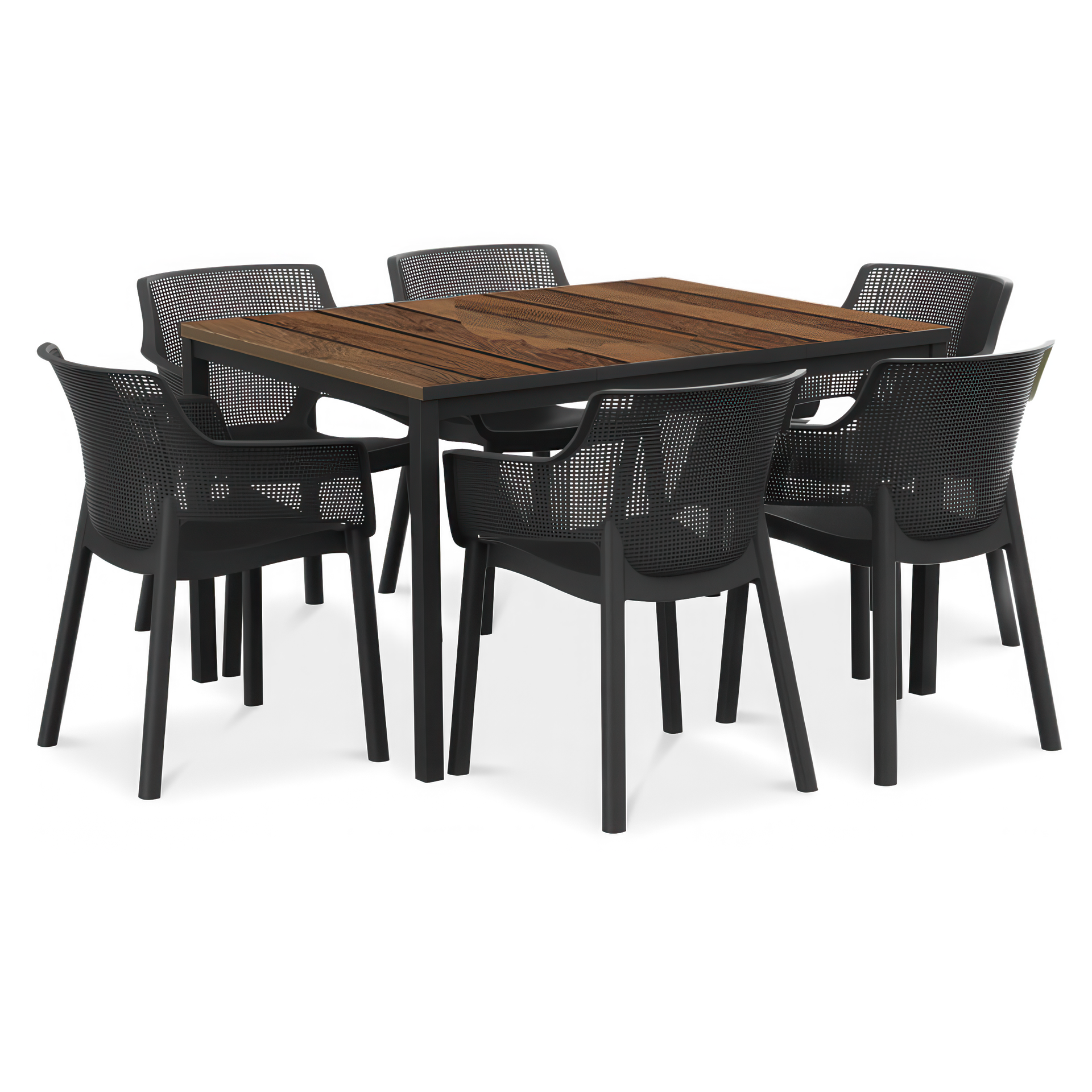 Zestaw ogrodowy ELISA/PORTO 160 cm Graphite Walnut Black Steel - Keter