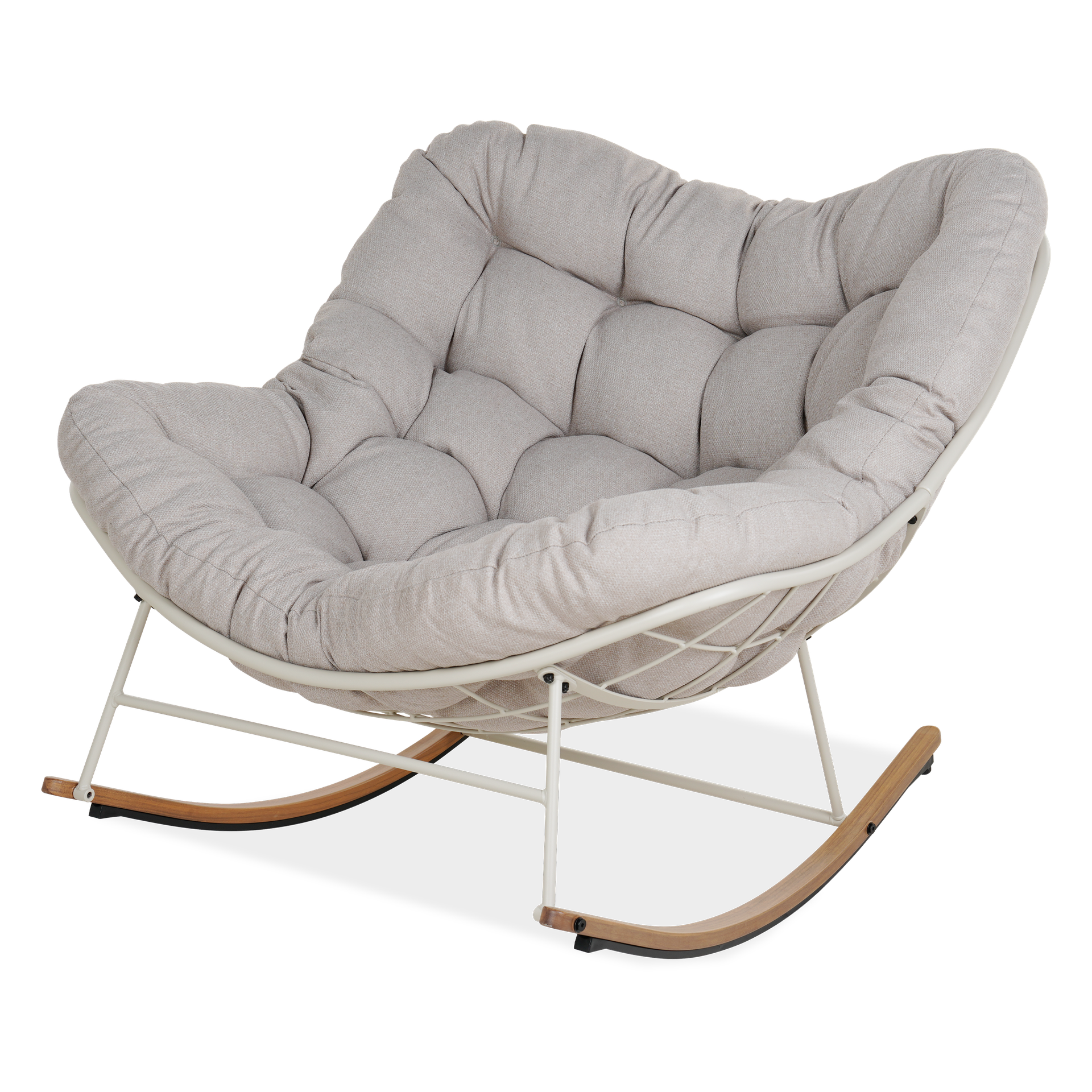 Fotel bujany RONDA Light Beige - BJORKKA