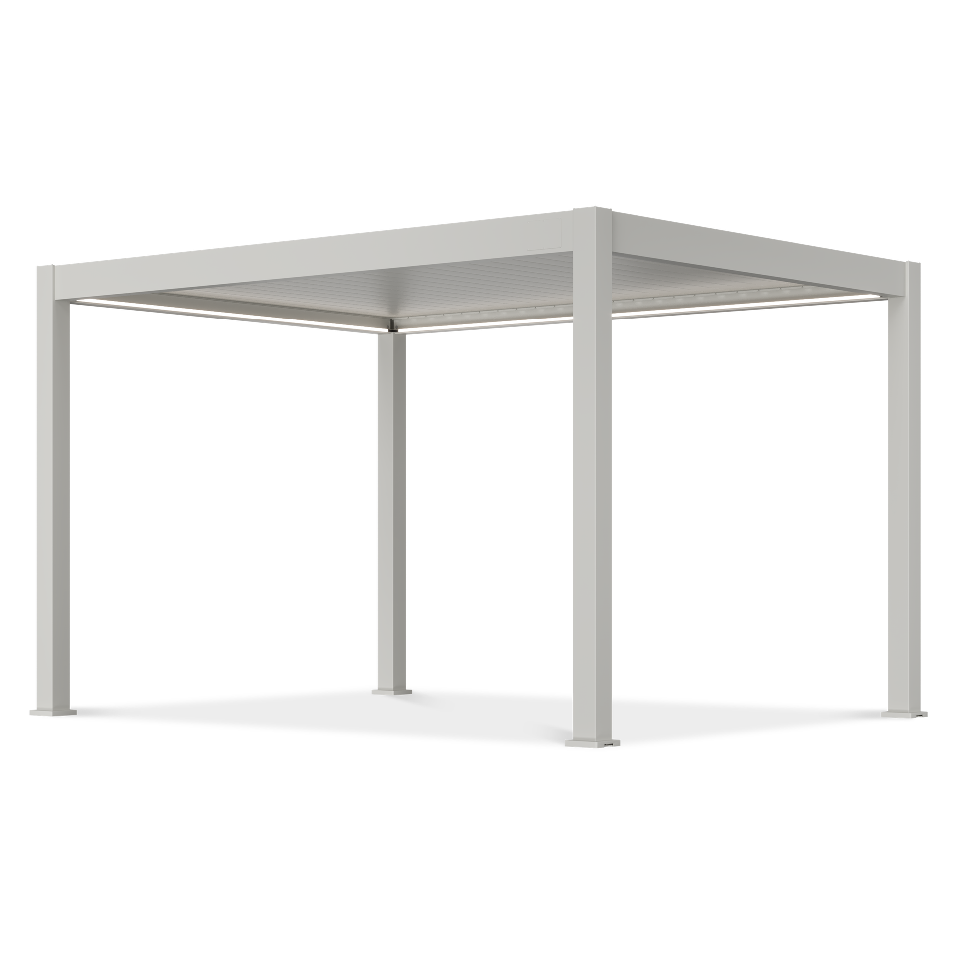 GUTROOF Pergola elektryczna tarasowa DELUXE PRO AUTOMATIC 3x4 z oświetleniem LED, White