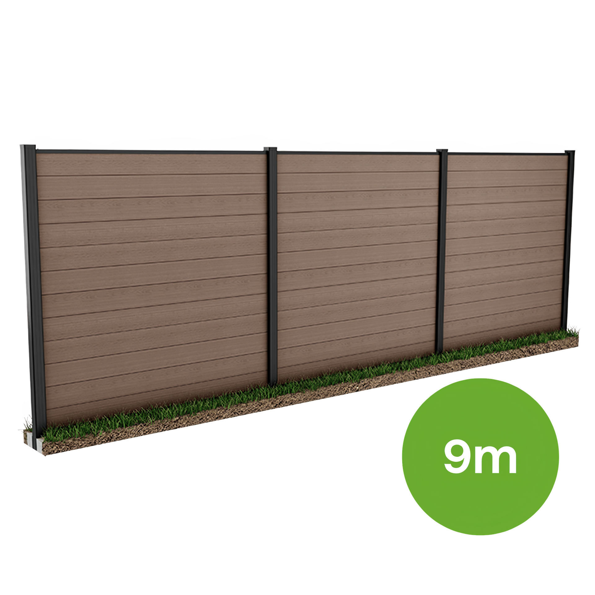 Keter Ogrodzenie kompozytowe brązowe 9m do mocowania w ziemi