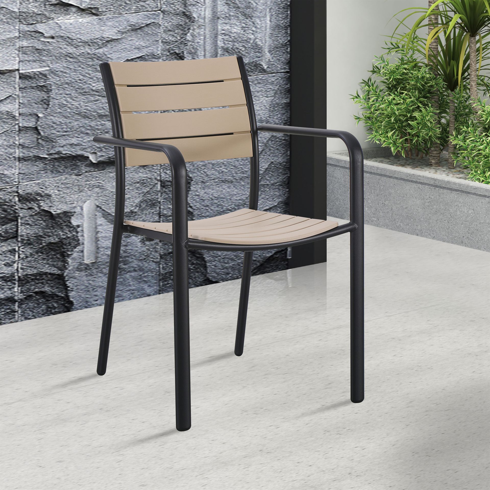 Bjørkka Krzesło tarasowe MILO Black Beige