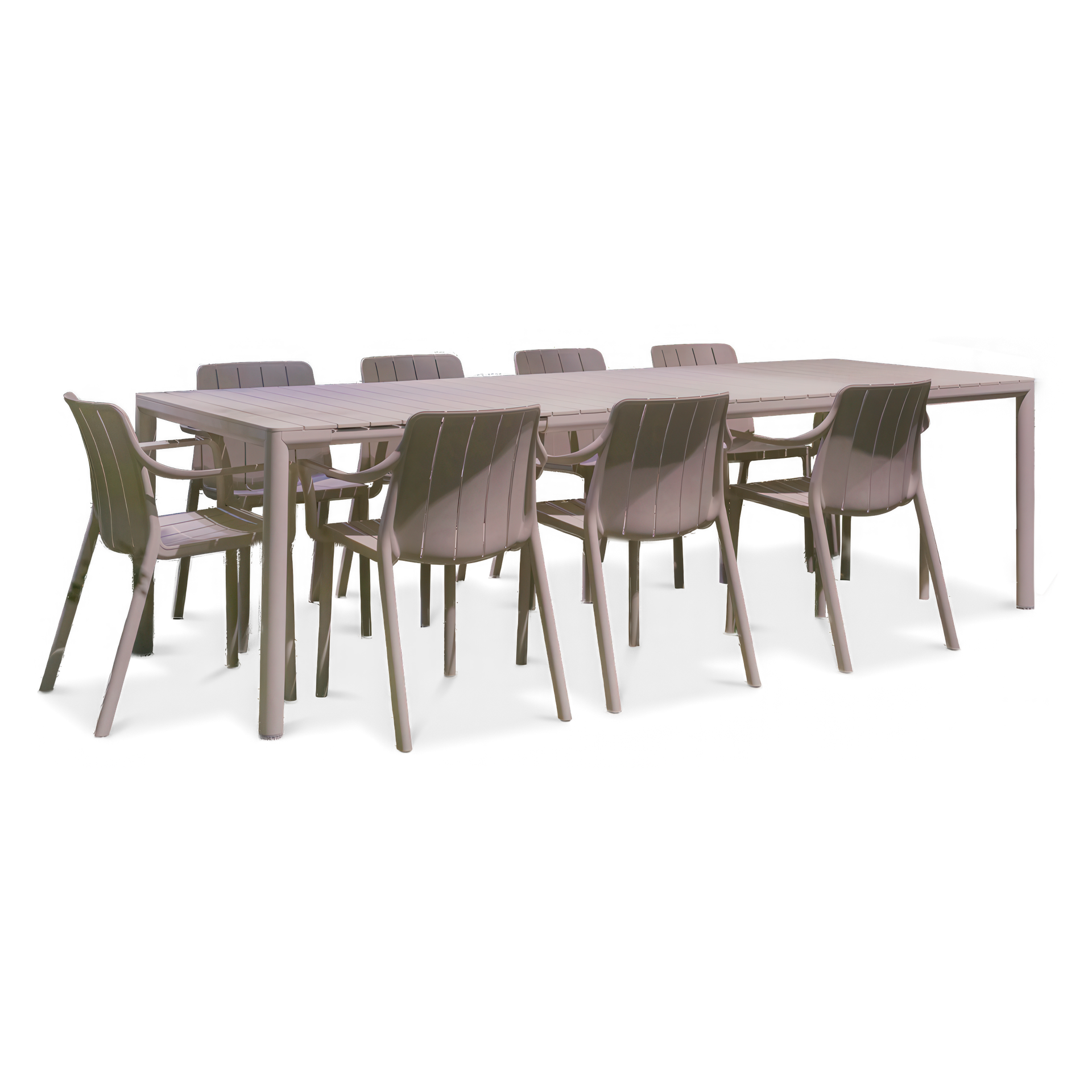 Zestaw tarasowy Nardi TIBERINA/TEVERE 8+1 z rozkładanym stołem 210-275 cm, Tortora