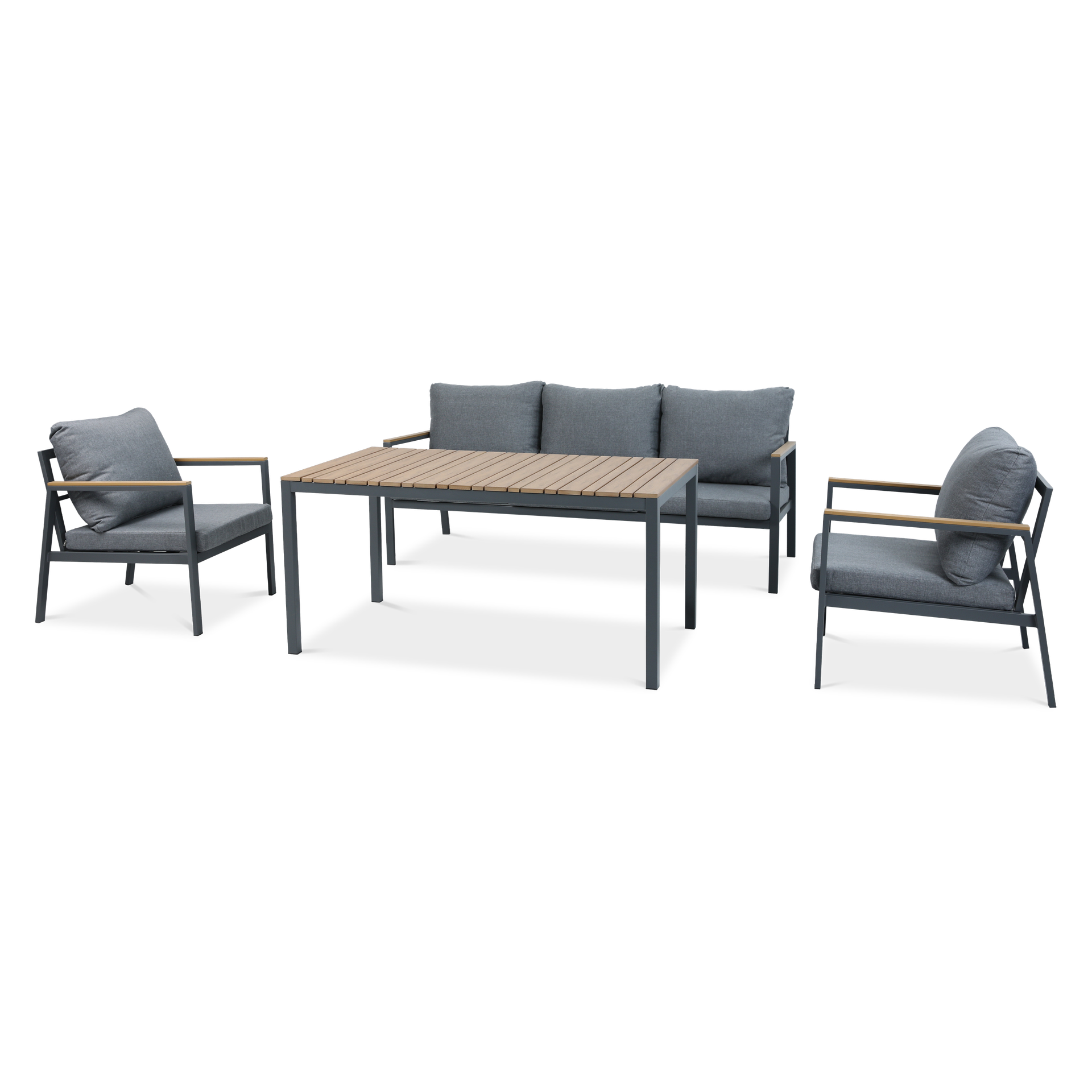 Zestaw mebli jadalnianych EDISON DINING Dark Grey - Bjørkka