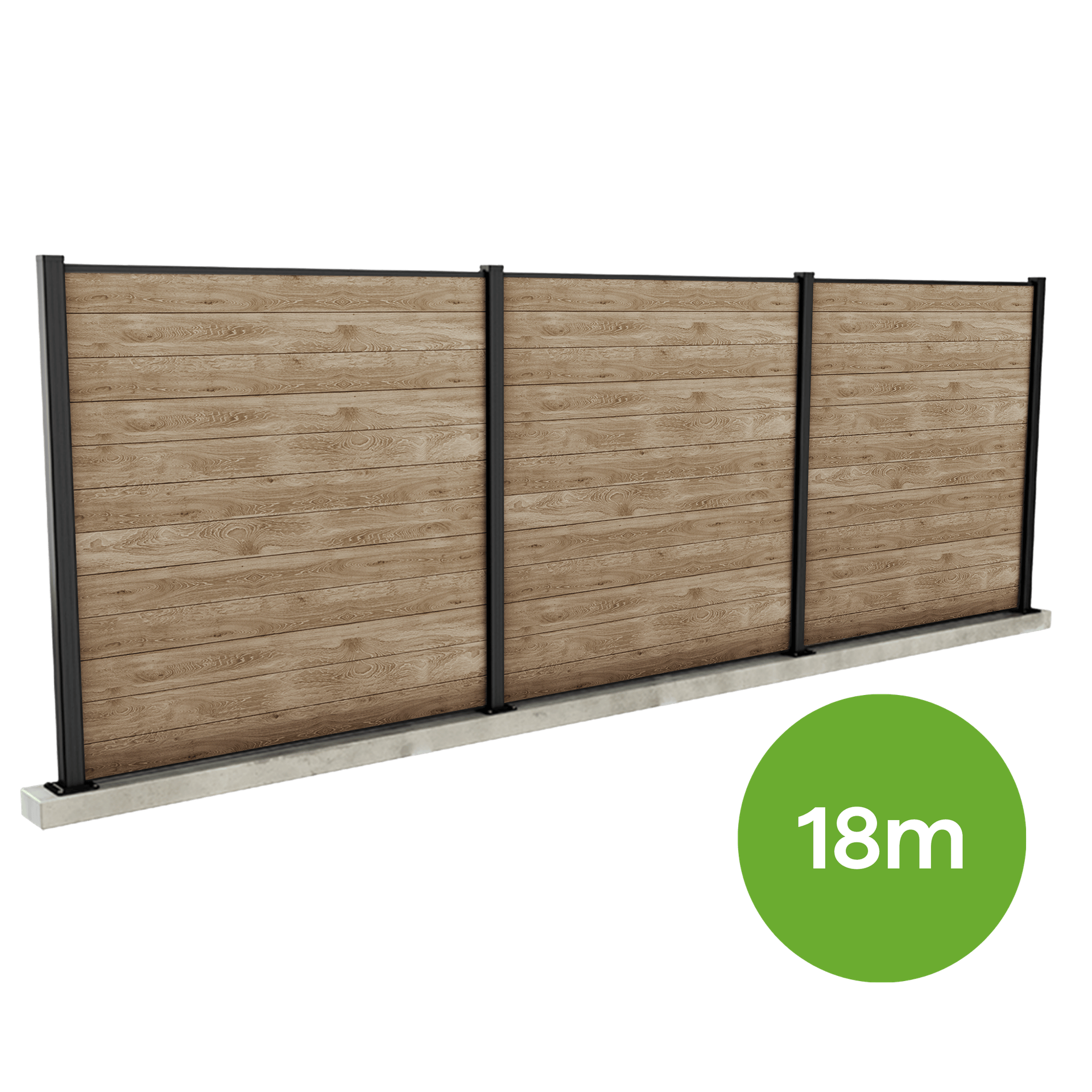 Keter Ogrodzenie kompozytowe 18 m do mocowania na utwardzonej powierzchni Ashwood