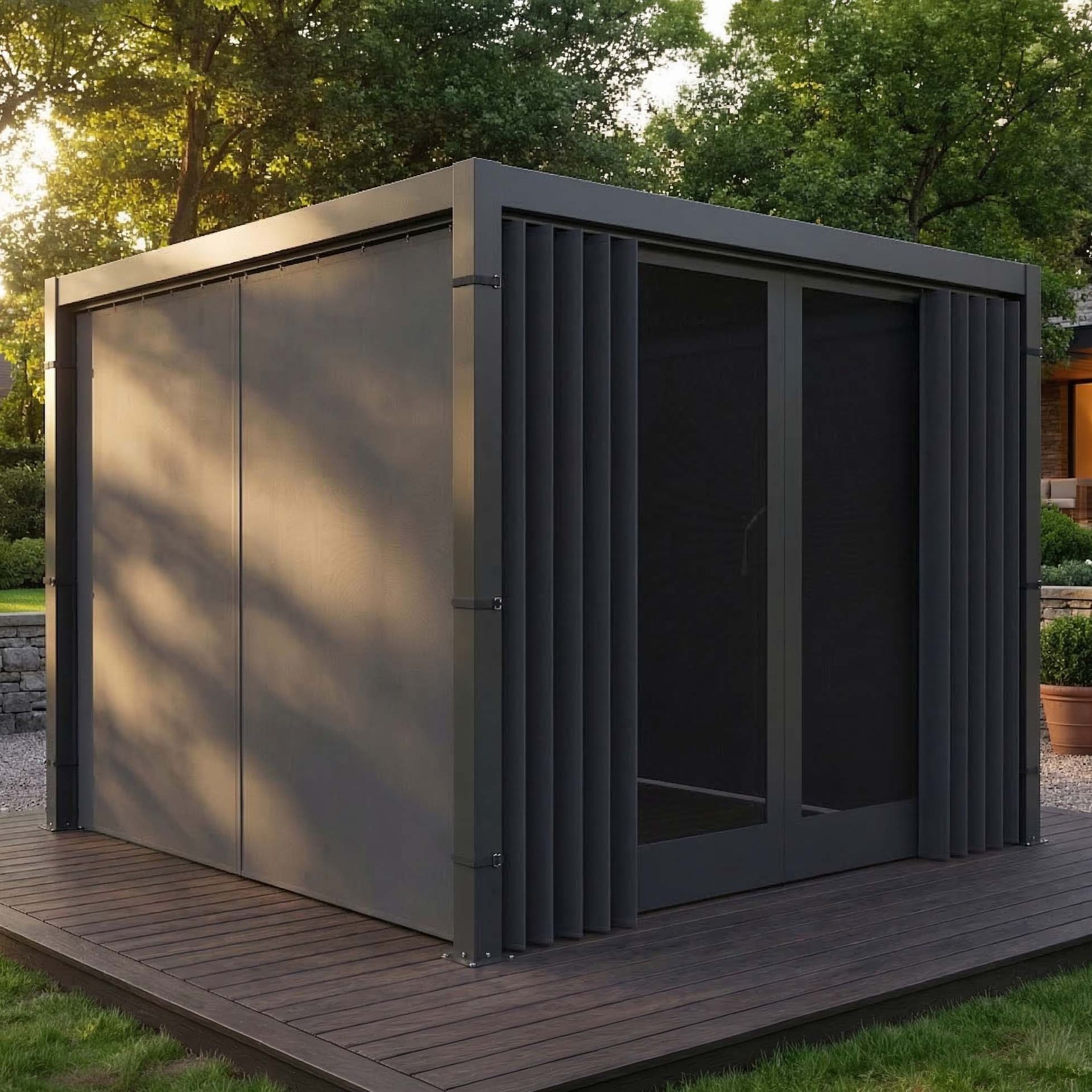 GUTROOF Zasłona boczna z moskitierą do pergoli PRIMARY 3m Anthracite