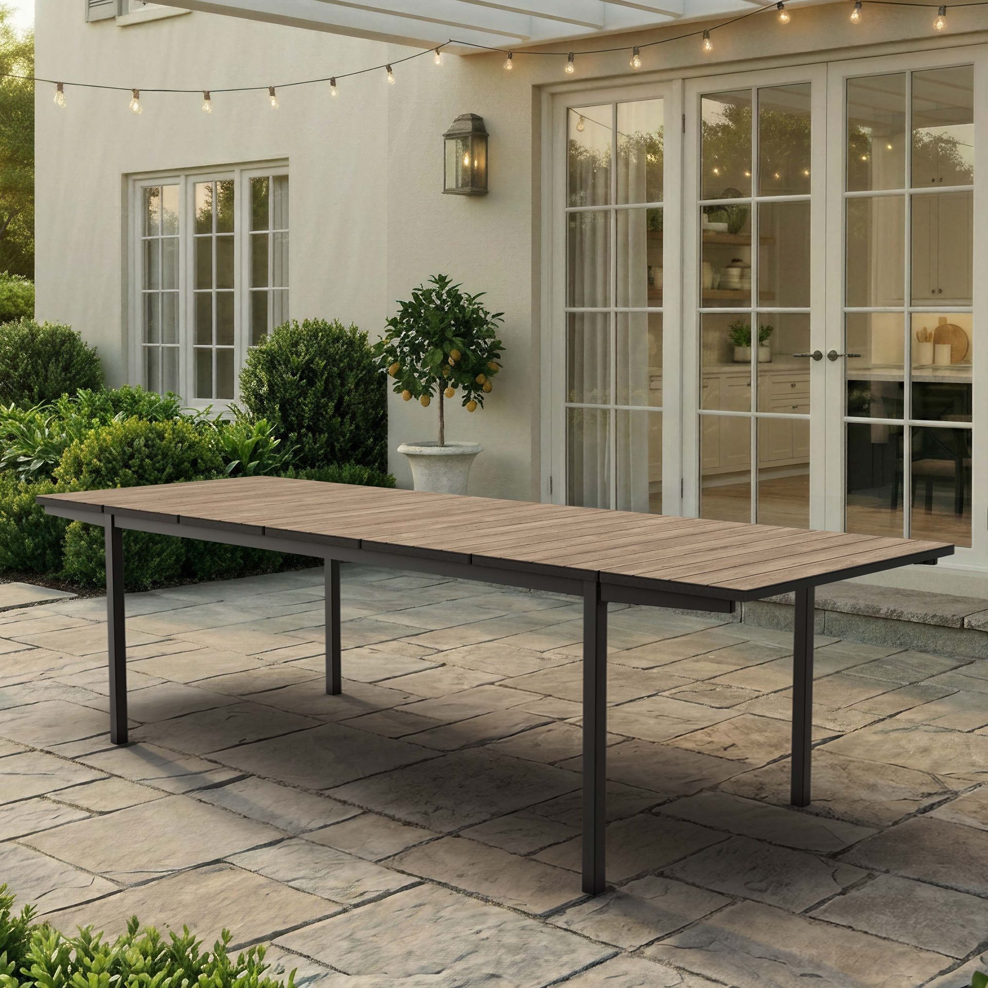 Keter Stół rozkładany jadalniany DECO PORTO NOVA 200-280 Black/Ashwood