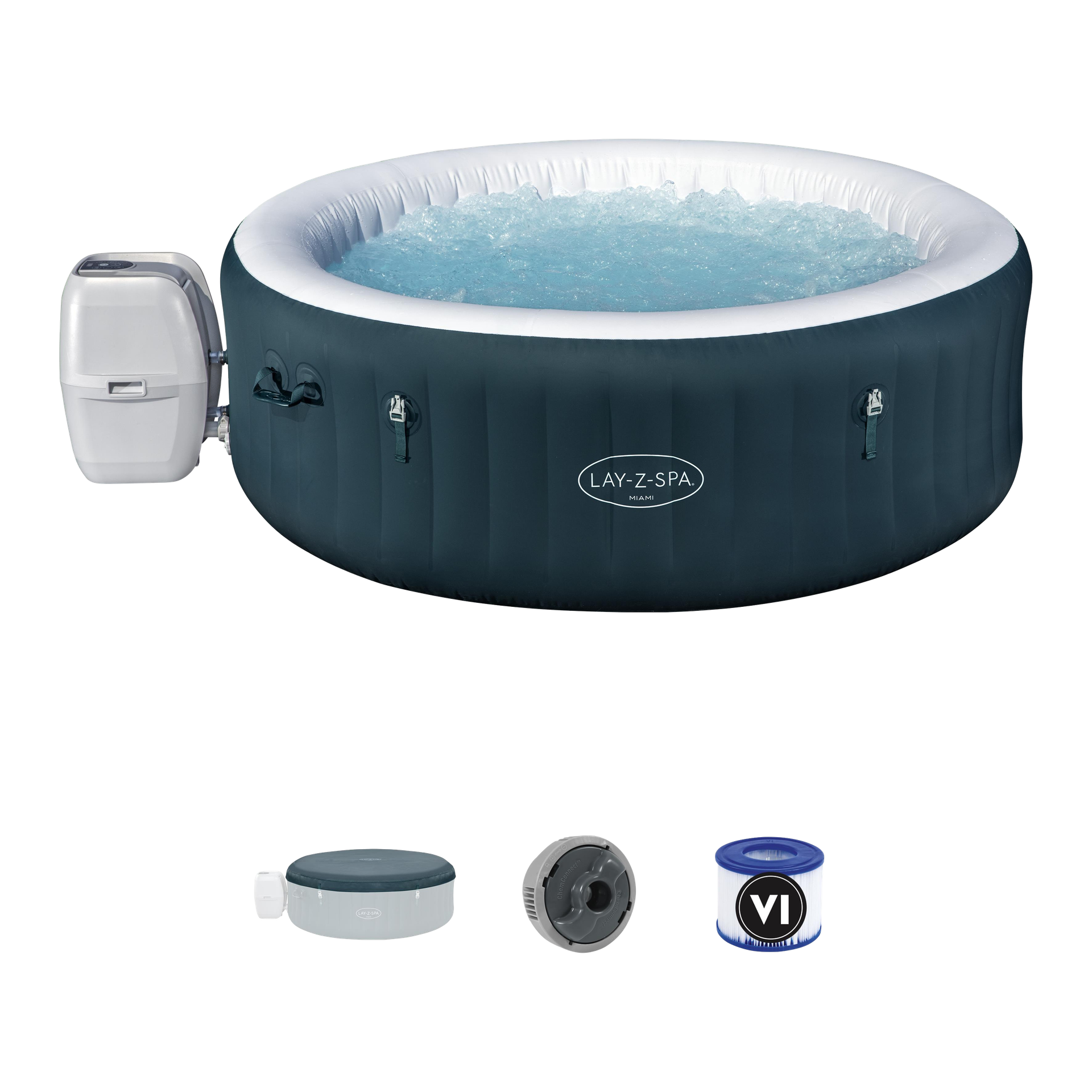 Jacuzzi dmuchane LAY-Z-SPA® MIAMI AIRJET™ dla 4-6 osób Dark Green Round - BESTWAY 6001D