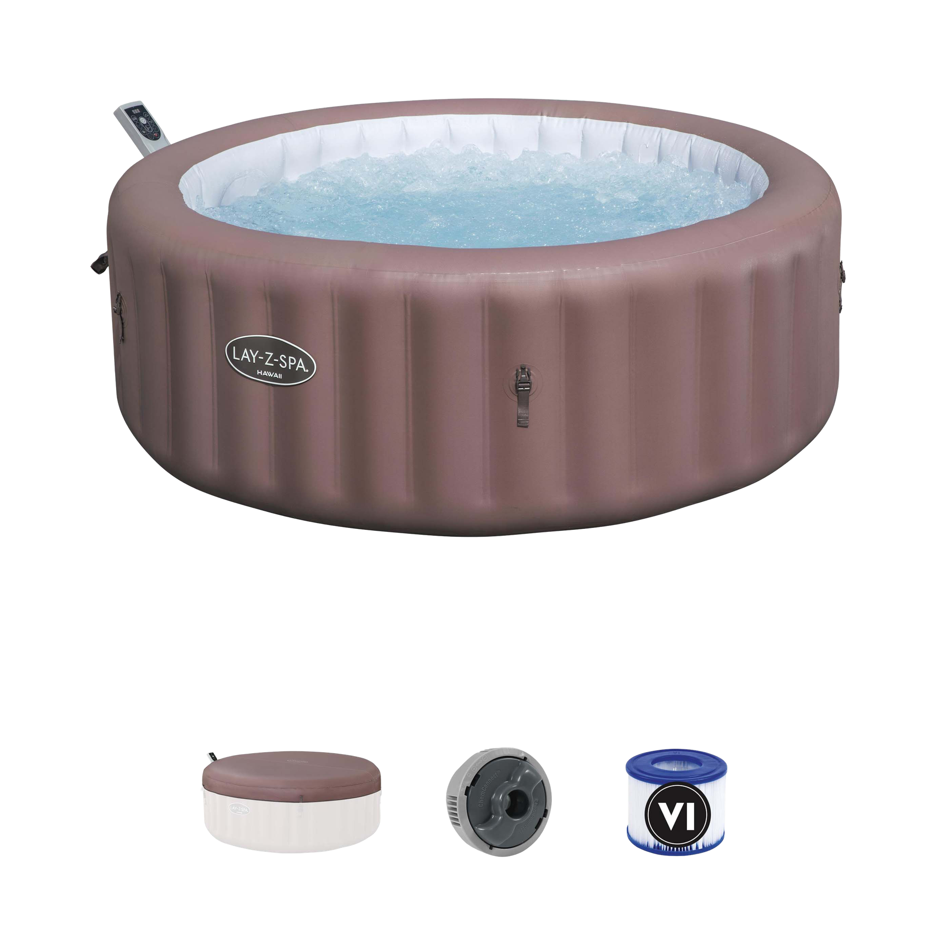 Jacuzzi dmuchane LAY-Z-SPA® HAWAII SMART AIRJET™ dla 4-6 osób Terracotta Round - BESTWAY 6001G