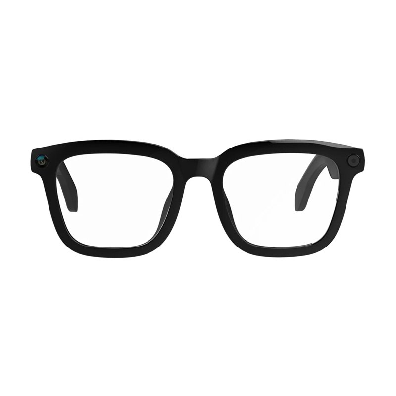 Okulary smart COLMI V03 z aparatem 8 MP, funkcją audio, Bluetooth 5.3, stopniem ochrony IP65 – wersja: Blue Light, kwadratowa oprawka