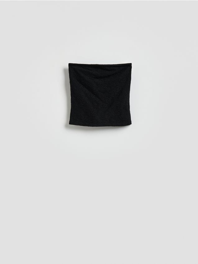 Reserved - Koronkowy top - czarny