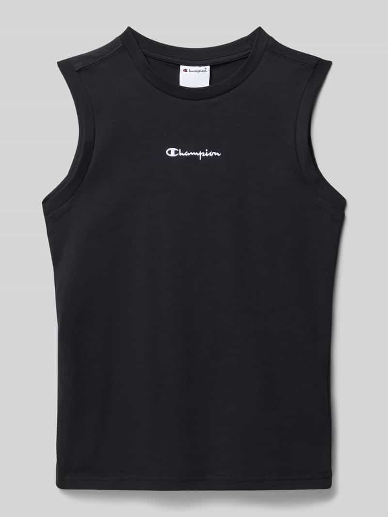 Top z wyhaftowanym logo