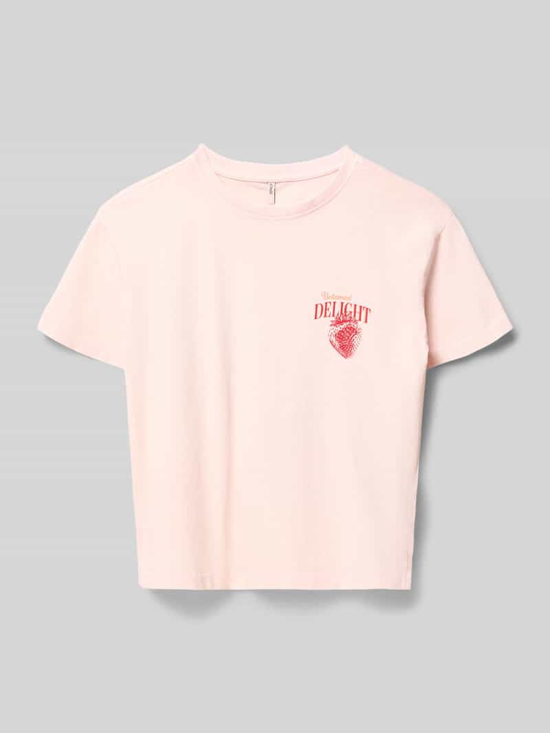 Damski t-shirt o kroju regular fit z czystej bawełny model 'SARA'