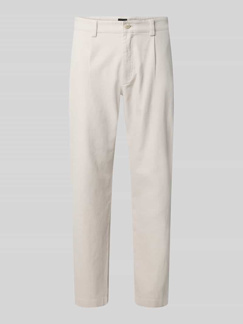 Chinosy o kroju tapered fit z mieszanki bawełny model 'CHINO PLEATED'