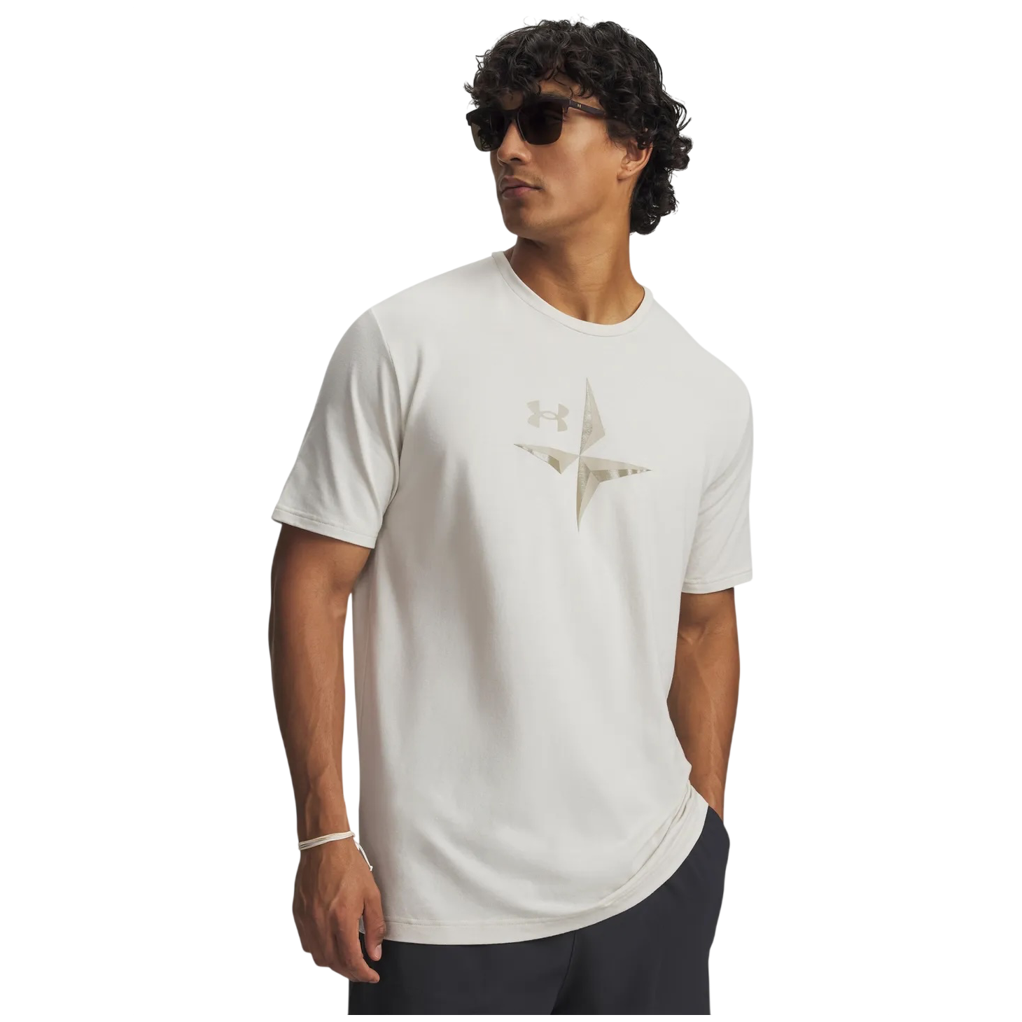 Koszulka męska Under Armour Explor Graphic Ss Rozmiar: M / Kolor: beżowy