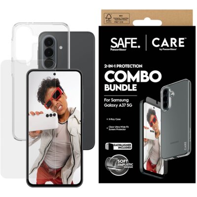 Etui PANZERGLASS Care Fashion 2w1 do Samsung Galaxy A37 Przezroczysty + Szkło hartowane